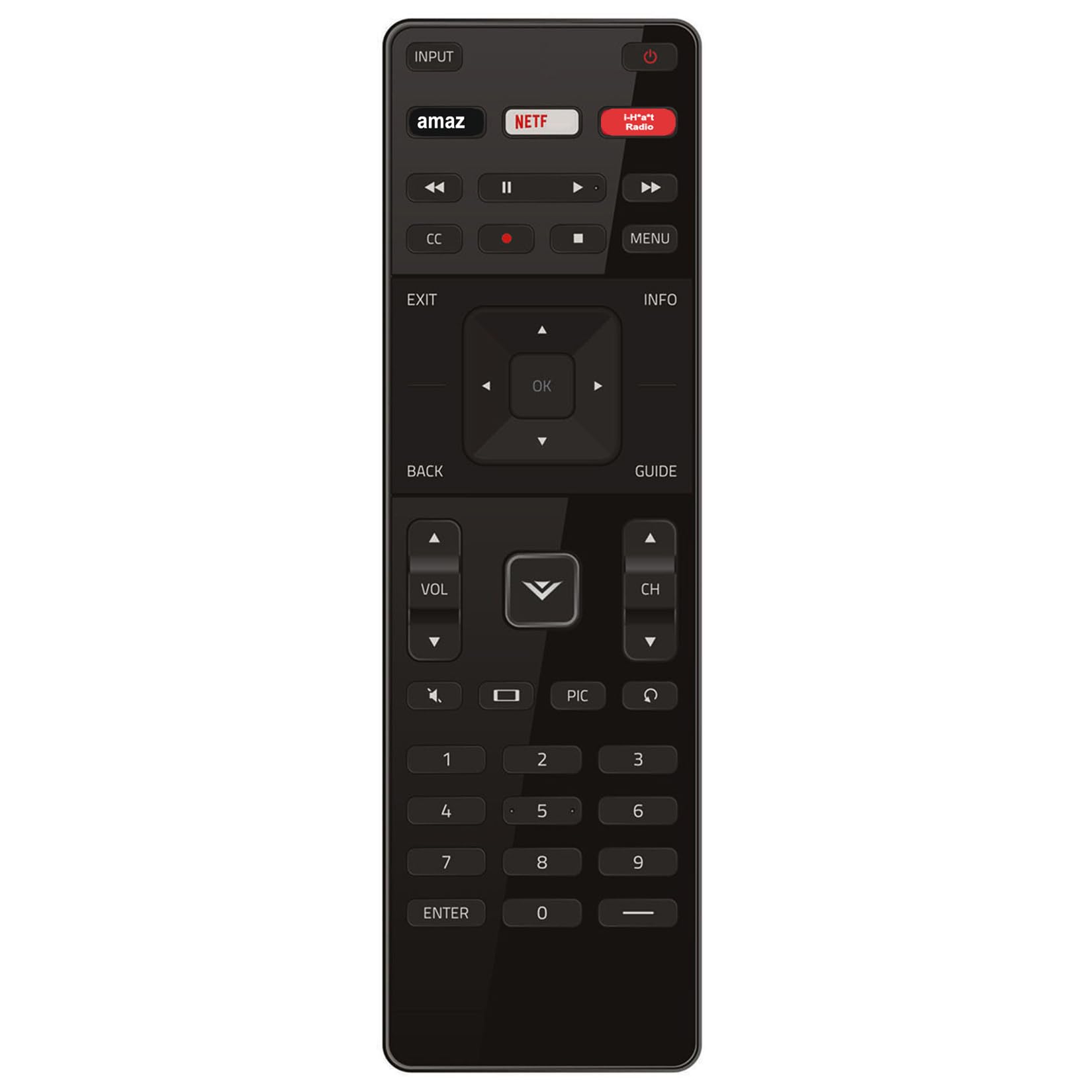 XRT122 Replace Remote Control fit for Vizio LED HDTV TV D39H-D0 D39HD0 D50U-D1 D50UD1 D55U-D1 D55UD1 D58U-D3 D58UD3 D65U-D2 E32-C1 E32H-C1 D32-D1 E65-