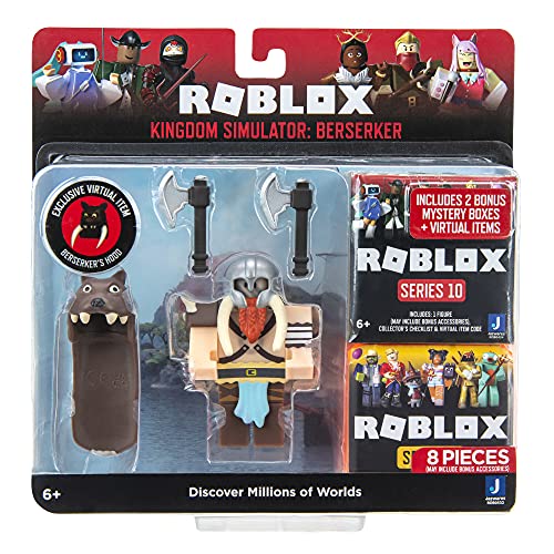 Roblox Action Collection - Kingdom Simulator: Berserker Figure Pack + Two Mystery Figure Bundle [Includes 3 Exclusive Virtual Items] #TOP1