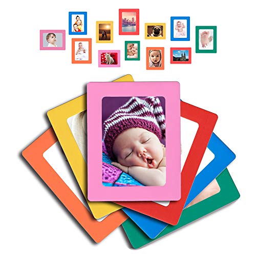 Lubber 6-Pack Magnetic Picture Frames for Refrigerator 4x6 inch Colorful Photo Note Schedule