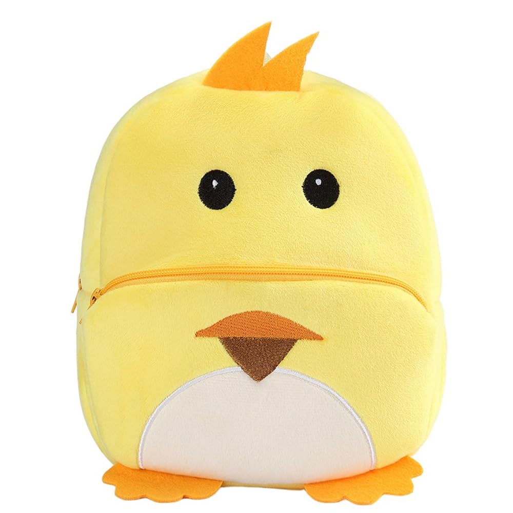 VASNOMX Cute Toddler Backpack,Mini Plush Animal Cartoon Toddler Bag Kindergarten Backpacks for Boys Girls 2-4 Years(Duck)