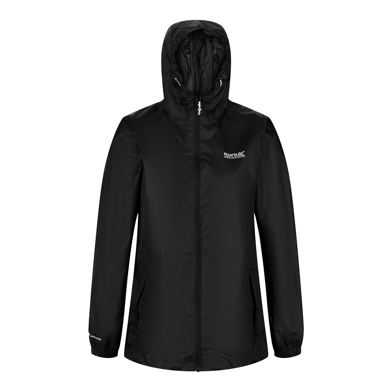 Regatta Women's Black Pack It Iii Wind Resistant Isotex Long Sleeve Waterproof Jacket in Size 16, Sports Direct
