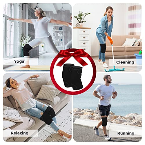 Itecow 2 Packs Self-Heating Knee Pads, Adjustable Magnetic Tourmaline Therapy Knee Support Brace Wrap For Arthritis Pain Relief(Black) #TOP6