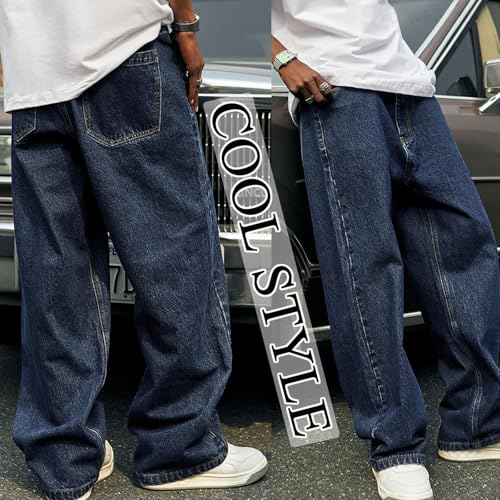 Y2k Baggy Jeans Mens Denim Jeans Wide Leg Pants Hip Hop Skater Jeans Oversized Vintage Streetwear2