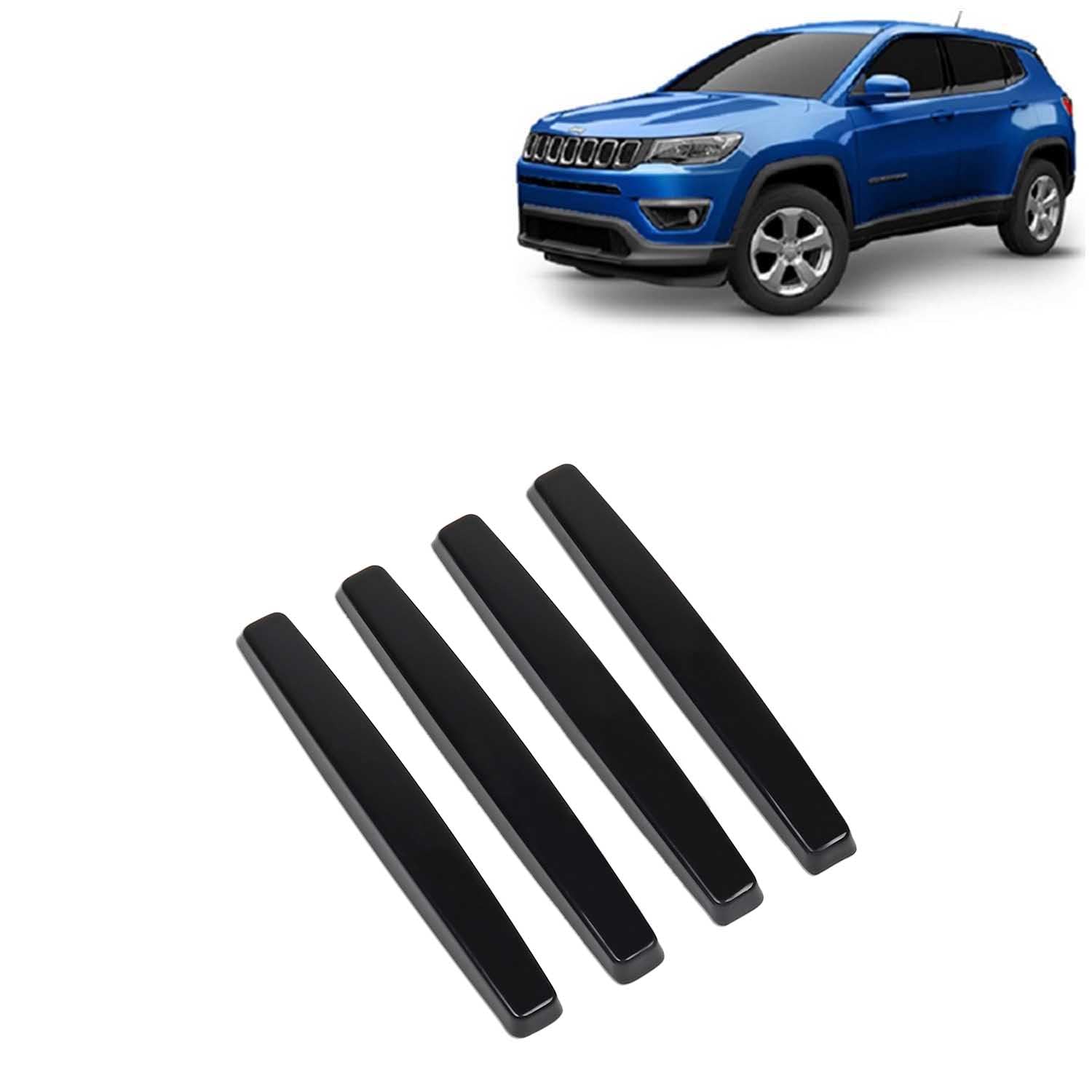 KINGSWAY® Car Door Edge Protection Guard Compatible with Jeep Compass, (Year 2017-2020), Car Safety Anti Dent Scratch Proof Gurads, Car Door Guard Bumper Protector, D1 Black Color, Pack of 4 Pieces