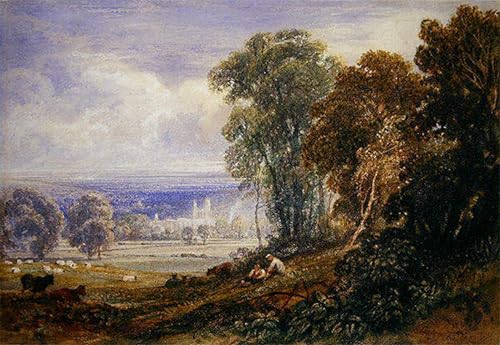 Lienzo de la Abadía de Byland por Copley Fielding para decorar salones modernos de 60x90cm