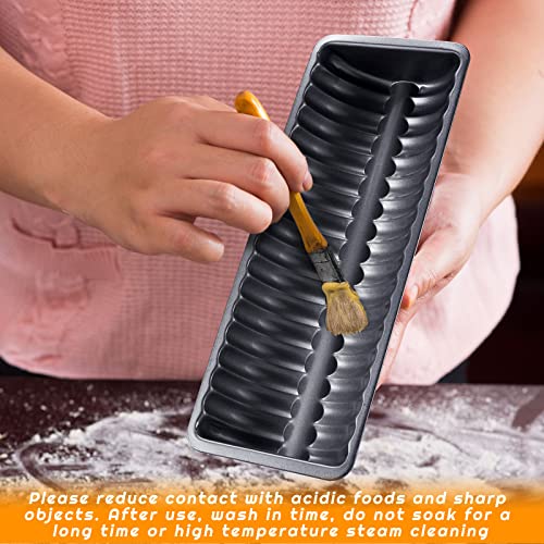 Gerrii 6 Pcs Almond Cake Pan Carbon Steel Non Stick Loaf Pan Bread Baking Pan Loaf Pan Mold For Tart Popover Roll, 12.2 X 4.72 X 1.57 Inches #TOP5