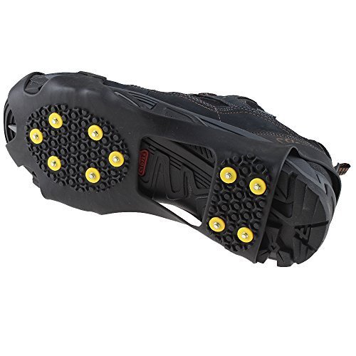 Non-slip Over Shoe, AGPtek Climbing Snow & Ice Cleats Grips Anti-Slip Studded Ice Traction Shoe Covers Spike Crampons Cleats Size S /M/ L/XL , Large