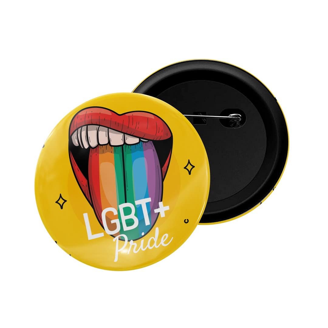 dhcrafts Pin Badge Multicolor Pride day & LGBTQ Flags Glossy Finish Design Pack of 1 (58mm)