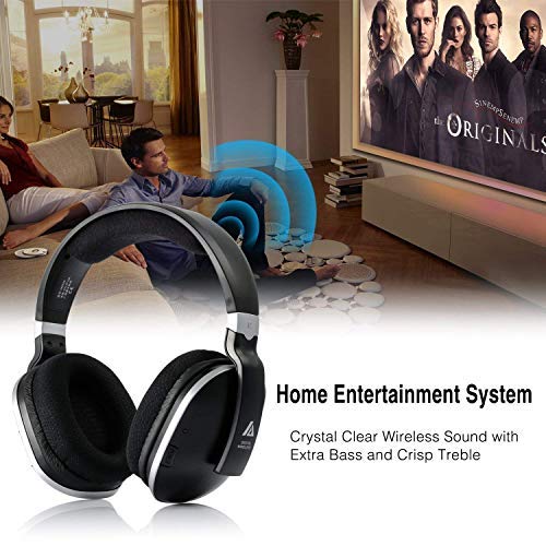 Cuffie senza fili per TV, 2,4 GHz, frequenze di trasmissione via cavo, cuffie digitali over ear con stazione di ricarica, portata 30 metri e 20 ore di autonomia cuffie stereo