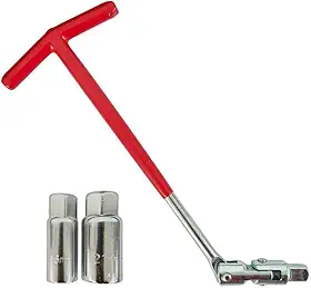 Chave Vela Universal Articulada 2 Soquetes 16mm à 21mm de Carro Moto Automotiva Veicular Lugatools
