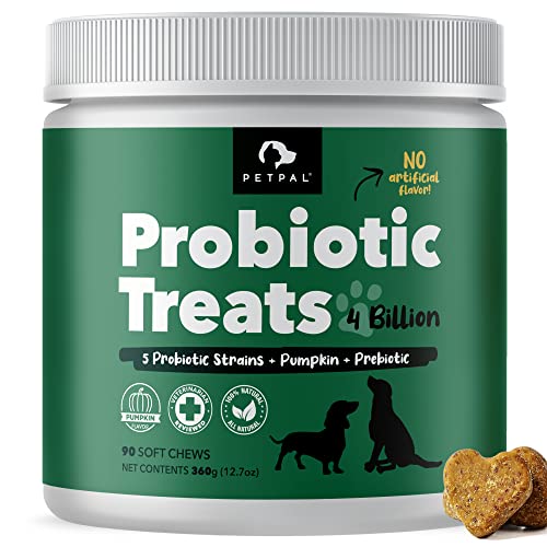 Petpal Probiotic for Dogs & Puppies – Great Poop – No Scoot, Digestive Health, Gut, Diarrhea, Bowel Support, Relief – Supplement & Vitamin – 90 Soft Chew Treats, Immune System.