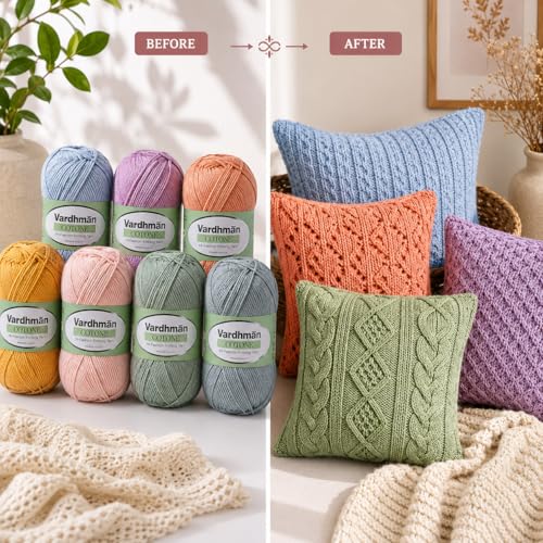 Image of Vardhman Cotone Cotton Acrylic Yarn 6 Ply Fine Weight Yarn | Pack-1