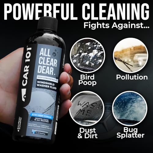 Image of CAR101 Windshield Washer Fluid - 300ML (Pack Of 2) | Car Windshield Cleaner Liquid In Concentrate Form |5mL Enough For 1L Tank |Active Carbon Technology| Powerfull Cleaning - Streak-Free & Glare-Free