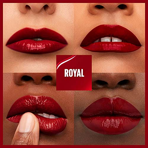 Image of Maybelline Super Stay Vinyl Ink Longwear No-Budge Liquid Lipcolor Makeup, Highly Pigmented Color and Instant Shine, Royal, Deep Wine Red Lipstick, 0.14 fl oz, 1 Count