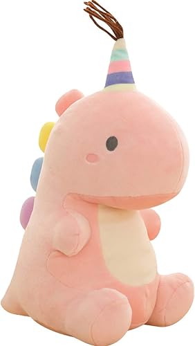 Animal de peluche de dinosaurio, lindo cojín de peluche de dinosaurio, regalo para cumpleaños, San Valentín, Navidad (rosa, 19.7 pulgadas)
