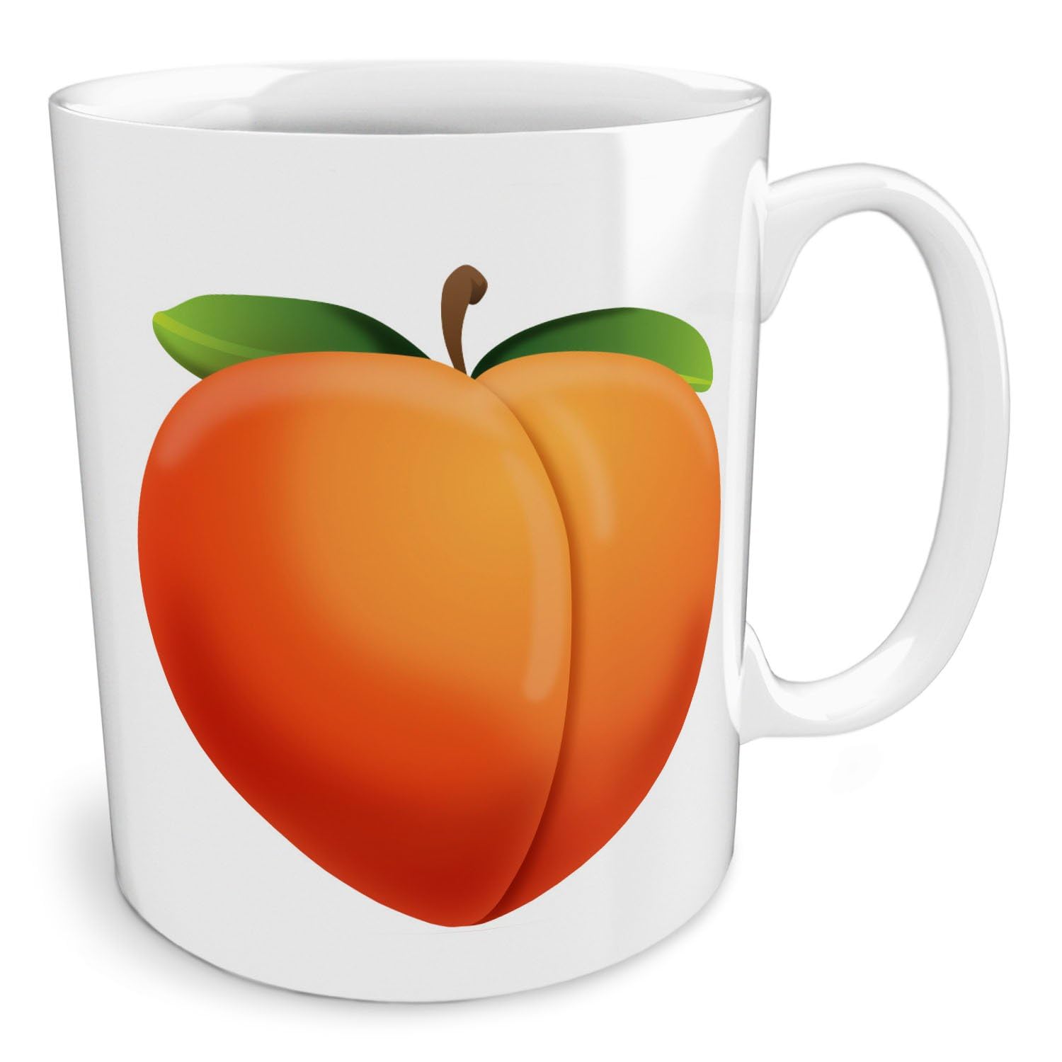 Black Raven Design - Peach Emoji, Ceramic Mug, 11fl oz
