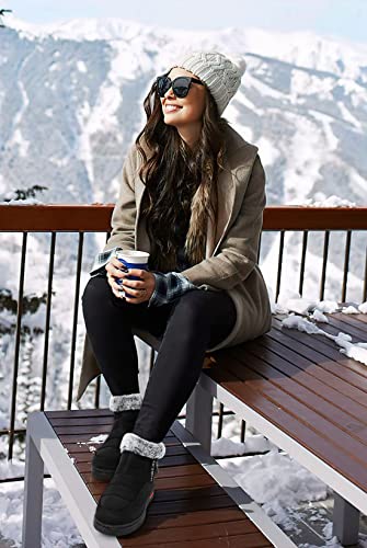 TEMOFON Womens Snow Boots Winter Warm Ankle Boots Waterproof Outdoor Fur Lined Shoes for Women2
