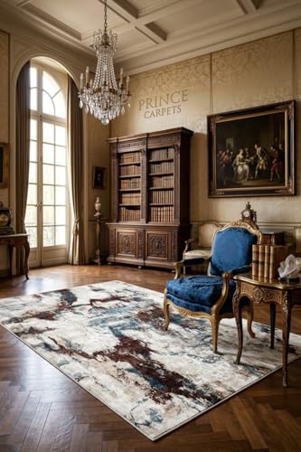 Image of 4 x 6 Feet Modern Carpet for Living Room | Non-Fade Soft Floor Rug for Hall & Bedroom | Easy Clean & Non-Slip Backing