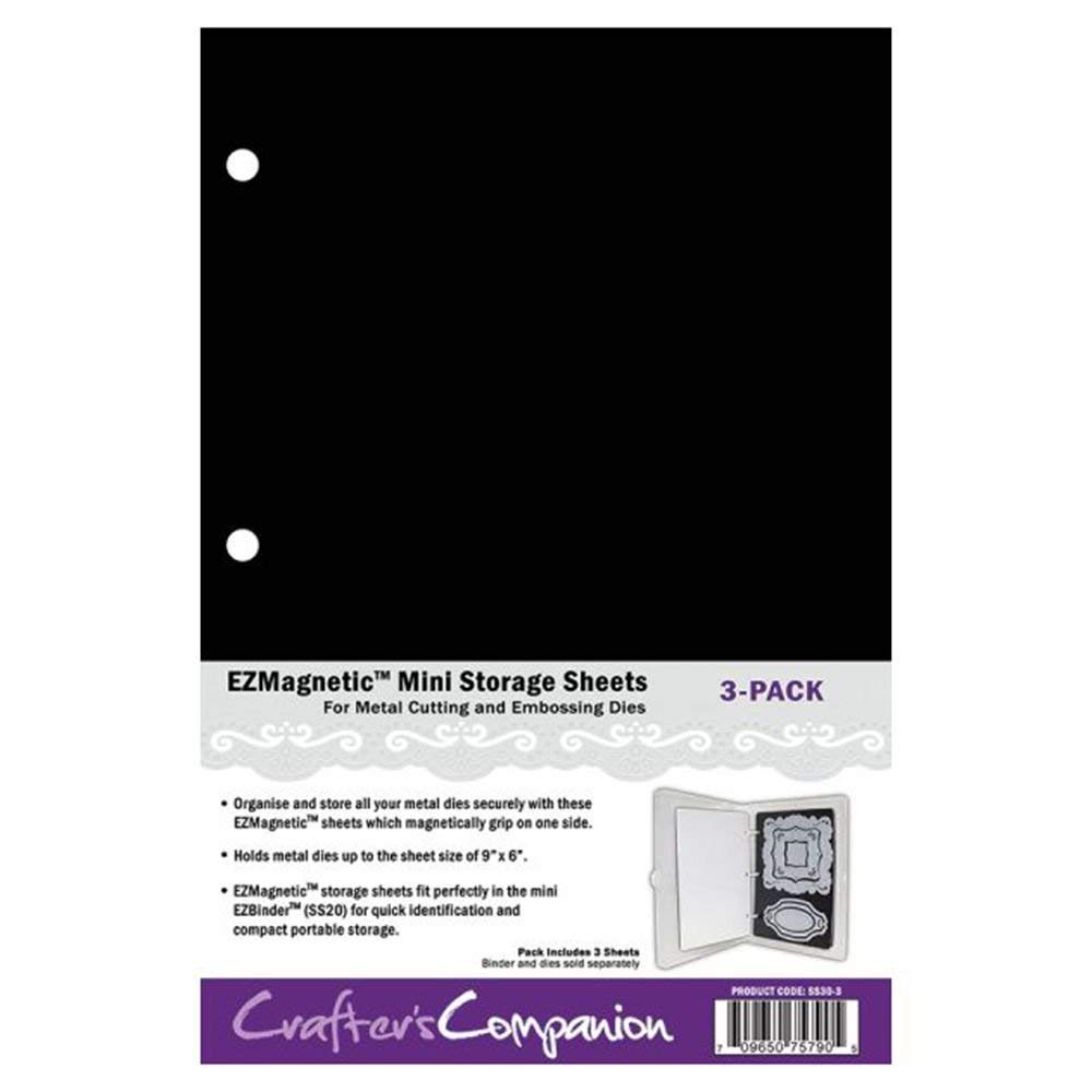 Crafters Companion Crafter's Companion Ss30-3 Ezmagnetic Fustellato Mini Stoccaggio Pannelli Confezione da 3 Magnetica 25.3 X 16.7 X 0.4 Cm Bianca, White, unità