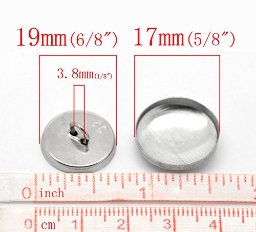 Pepperlonely Brand 100 Sets Aluminum Tone Shank Wire Back Cover Metal Buttons #TOP1