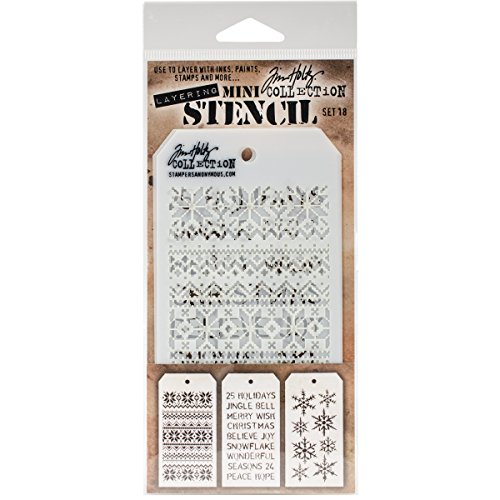 Stampers Anonymous MTS018 Tim Holtz Mini Layered Stencil 3/Pkg-Set #18