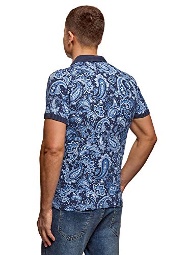 Oodji Ultra Uomo Polo Stampata con Finitura a