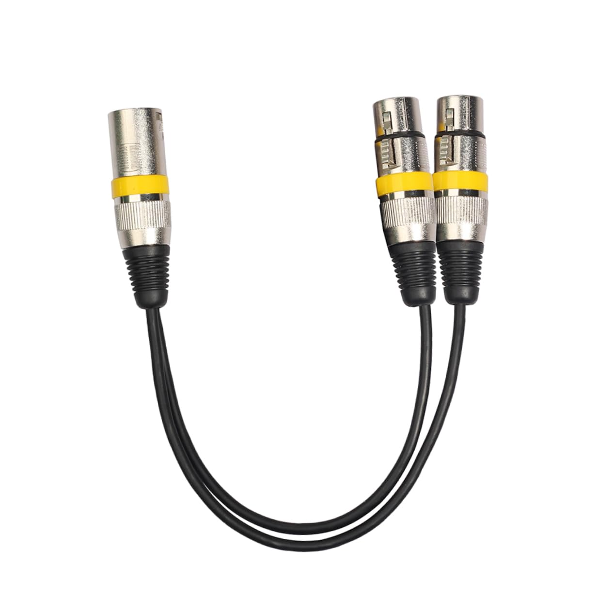 Toyvian Cavo Microfono Splitter Xlr Maschio a Doppio Xlr Femmina 0,3 Metri Rinforzo e Audio Bilanciato in Plastica e Metallo, 3 Pezzi per Microfoni e Illuminazione da Palco