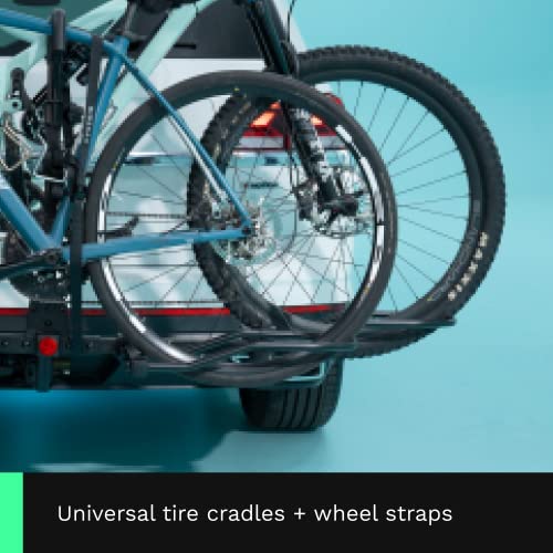 Kac Bike Rack For Car, Suv, Hatchback Mount - 1.25" Anti-Wobble Hitch For 2 Bikes - Heavy Duty Bicycle Carrier, Easy To Assemble/Install - Tire & Frame Stramps Included #TOP4