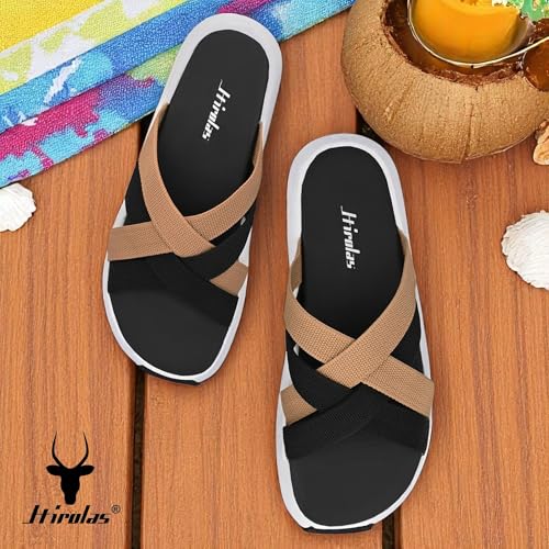 Image of Hirolas Men's Strappy Flip-Flop Slider Slippers