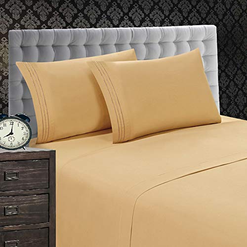 Elegant Comfort 1500 Premier Wrinkle & Fade Resistant 4 pc Sheet Set, Deep Pocket Up to 18