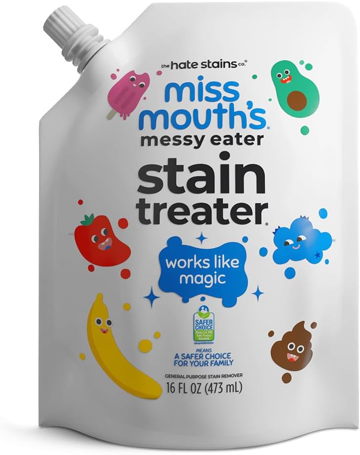 Miss Mouth's Messy Eater Stain Treater - 16oz Refill - Newborn & Baby Essentials - No Dry Cleaning Food, Grease, Coffee Off Laundry, Underwear, Fabric Miss Mouth's Messy Eater Stain Treater - 16oz Refill - Newborn & Baby Essentials - No Dry Cleaning Food, Grease, Coffee Off Laundry, Underwear, Fabric