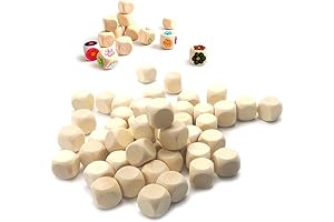 50-Pack Premium Quality Gonggi Korean Wood Jacks Game Painting Craft Bulk (Wood)