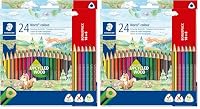 STAEDTLER Noris Colour Buntstift (erhöhte Bruchfestigkeit, Dreikantform, attraktives Design, ergonomische Soft-Oberfläche, WOPEX-Material, Bonus-Set mit 24 brillanten Stiften im Kartonetui), 187 C18P1 – Ansicht 1