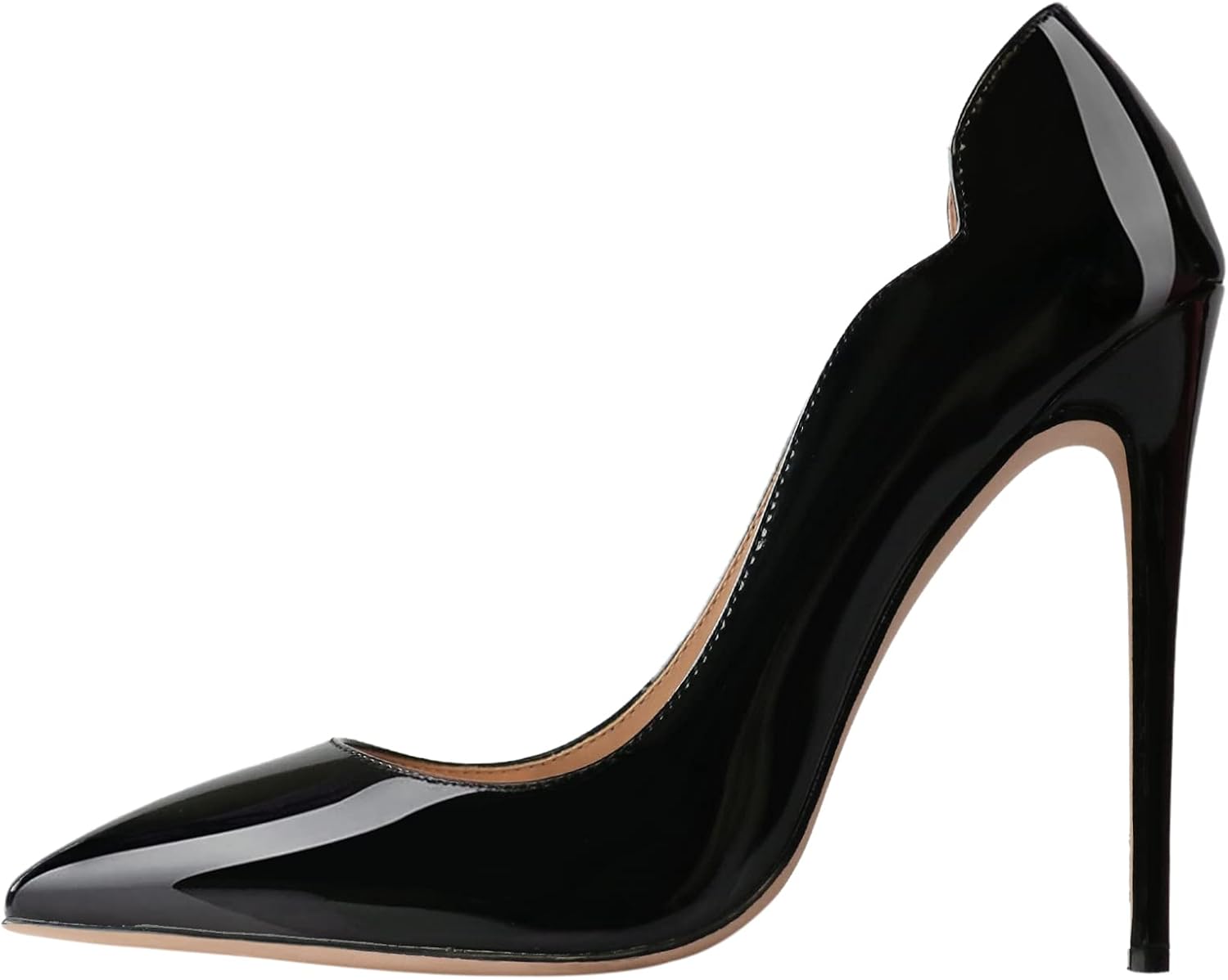 COLETER Women's Sexy Pointed Toe High Heels,4.72 inch/12cm Patent Leather Pumps,Wedding Dress Shoes,Cute Evening Stilettos - Image 3