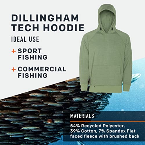 Grunden’s Men’s Dillingham Tech Sweatshirt Hoodie | Insulated, Moisture Wicking, Olivine Heather, Large #TOP3