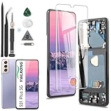 OLED Screen for Samsung Galaxy S21 Plus Screen Replacement for Galaxy S21+ Plus 5G SM-G996U LCD Display Touch Screen Digitizer Assembly with Tools（Black with Frame）