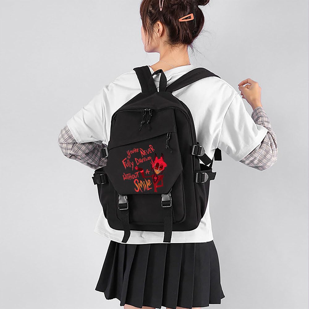 LKY STAR Anime Hazbin Hotel Mochilas Estudiante Viaje Charlie/Vaggie/Angel Dust Escolares para el Campus Universitario Mujeres Hombres Bolsas