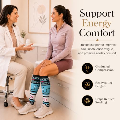 Image of Laite Hebe 4 Pairs-Compression Socks for Women&Men Circulation-Best Support for Nurses,Running,Athletic