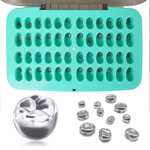 Image of LA MIERE 48Pcs Dental Kids Crown Primary Molar Pedo Crowns Stainless Steel 48 Sizes /Box