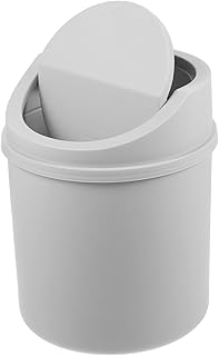 JOINPAYA Tiny Garbage can Small Small Trash can Swivel Cover Trash bin Plastic Dressing Table Desk Crate Mini Swing bin Waste Basket for Home with Cover Wastebasket Garbage can Office