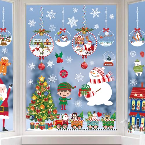 Stickers Fenêtre Noël - 271 Sticker Amovibles et Réutilisables Décorations pour Vitre,...