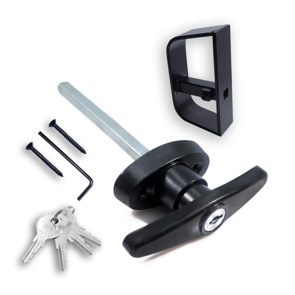 Natasher Shed Lock THandle Lock Kit, 51/2" Black Shed Door Lock with