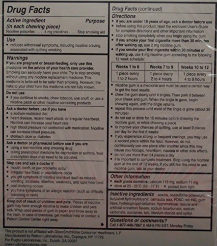 Rugby Nicotine Polacrilex Gum Usp, 4Mg (Nicotine_ Stop Smoking Aid 4 Mg 100 Coated Cinnamon Pieces #TOP1