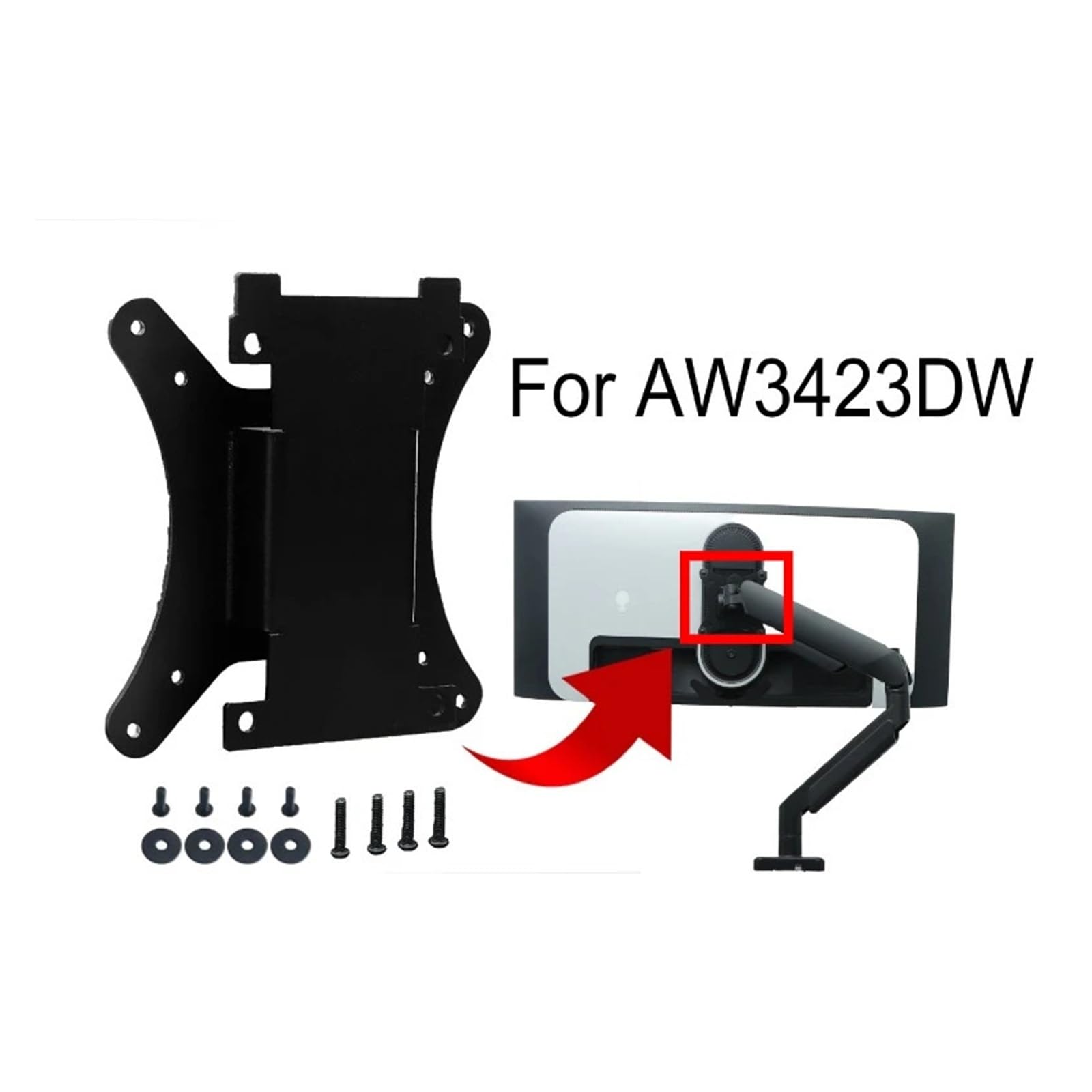 Adaptador De Montaje En Pared VESA, Compatible Con Dell, Soporte De Monitor Alienware AW3423DW, Se Monta En 75 Accesorios De Soporte De Escritorio/brazo