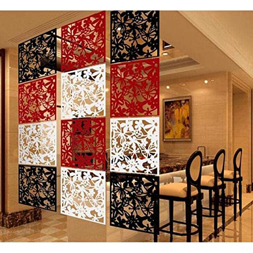 Rideau Suspendu Papillon KESOTO - 4 Panneaux Fleurs - Séparateur Espace Blanc