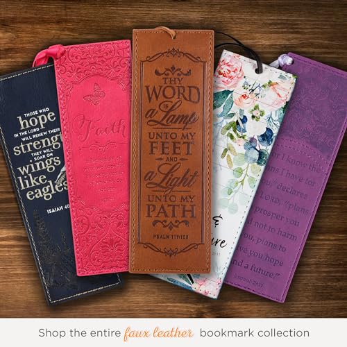 Image of Christian Art Gifts Faux Leather Scripture Bookmark: Thy Word is A Lamp