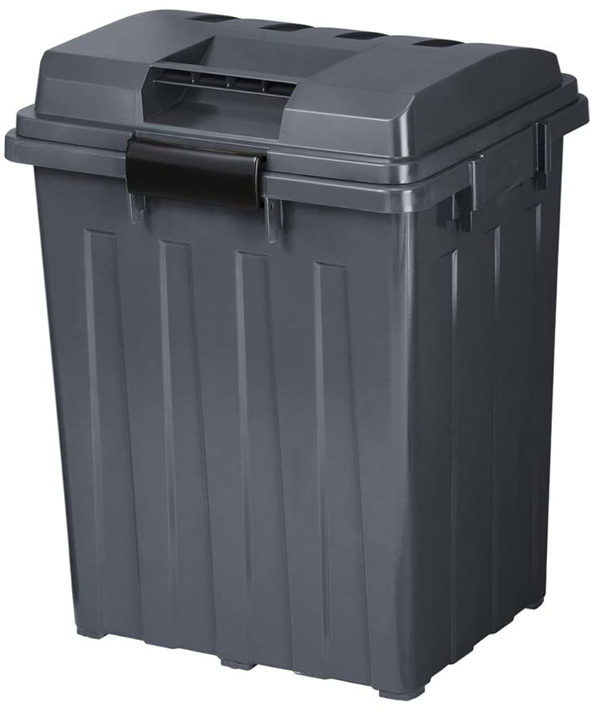 新輝合成 トンボ ゴミ箱 連結可能 ハンドル付 70リットル カーキ