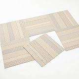 川島織物セルコン(KAWASHIMA SELKON TEXTILES) ケーブルニットⅢ ユニットラグ タイルカーペット アイボリー 50×50cm UR2201 6枚入り/1ケース 日本製