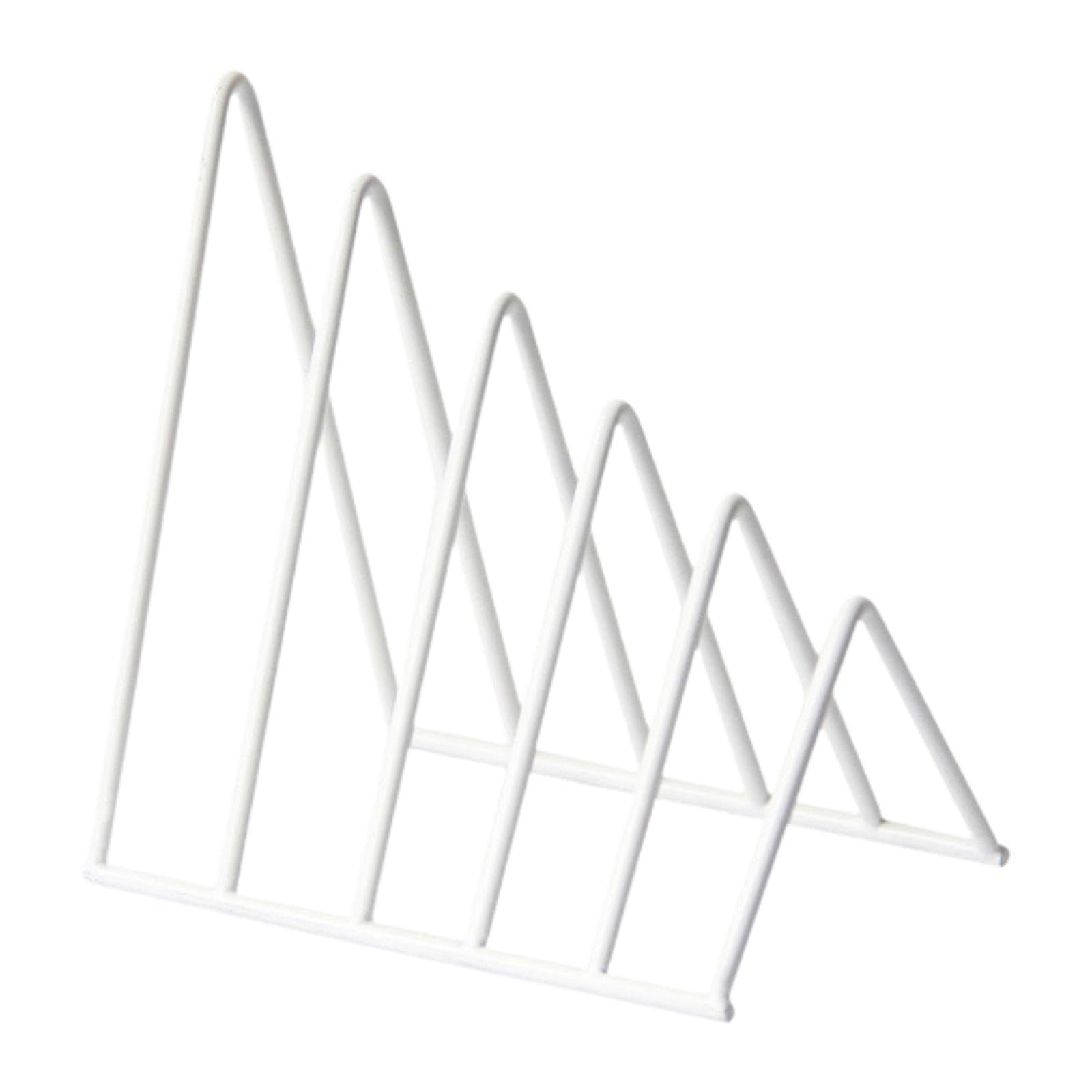 TWISAXC Multifunctional Desktop File Folder Sorter Organizer For Stationery And Envelopes Bookend And Novelty Vinyl Records, White, 13.5x9.5x14cm