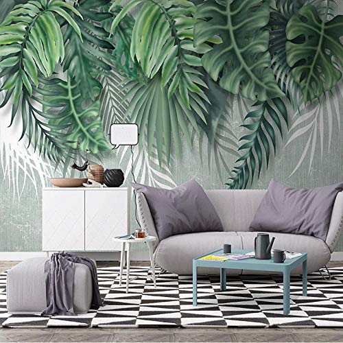 Einfache Tapete 3D Tropische Pflanze Blätter Wandbilder Wohnzimmer Schlafzimmer Wohnkultur Nordischen Stil Hintergrund Tapeten Cover